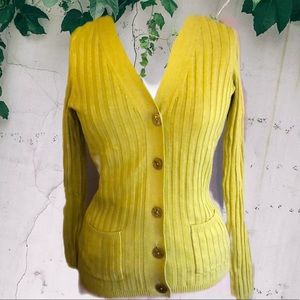 Light Green Talbots V Neck Cardigan Sweater Small